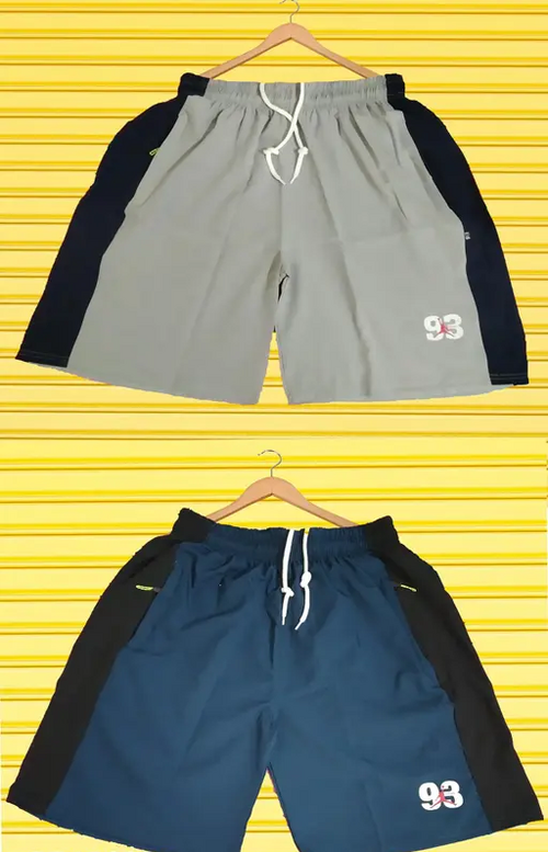 Everyday Sport Cum Casual Short/Two Side Zip/Dry Fit Short/Black+Grey