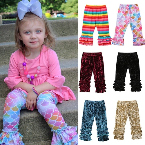 Baby Velvet Pants Fashion Toddler Infant Ruffle