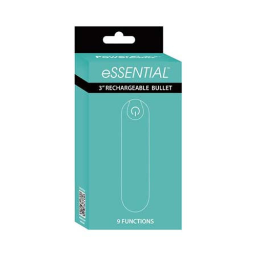 Powerbullet eSSENTIAL Rechargeable 3 in. Bullet Vibrator Teal