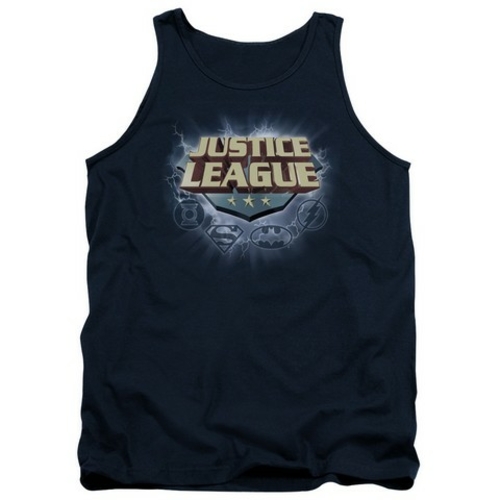 Trevco Jla-Storm Logo Adult Tank Top- Navy - Medium