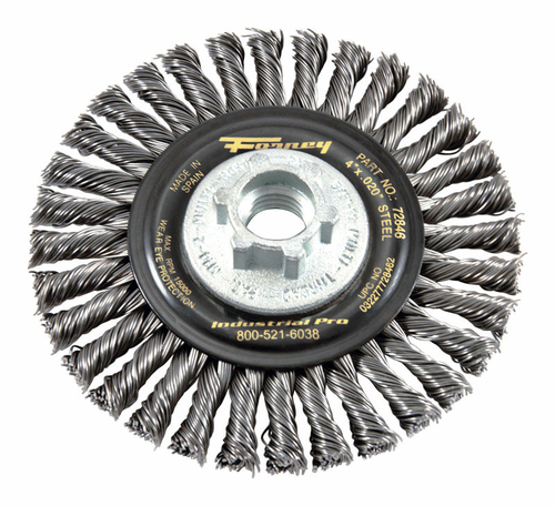 Forney Industries 2407252 4 in. Stringer Wire Wheel Brush, Steel -