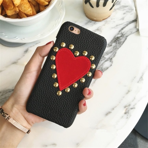Studded Red Heart iPhone Case