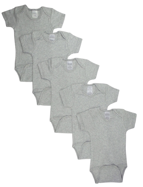 Bambini LS-0176 Bodysuit, Gray - Small - Pack of 3