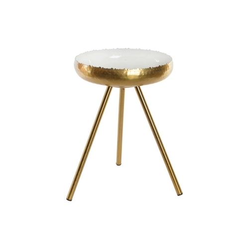 Side table DKD Home Decor Golden Aluminium White Lacquered (43 x 43 x