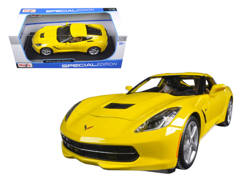 2014 Chevrolet Corvette C7 Stingray Yellow 1/18 Diecast Model Car by