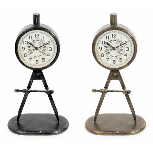 Table clock DKD Home Decor 17 x 8 x 31 cm Black Golden Iron PVC Loft