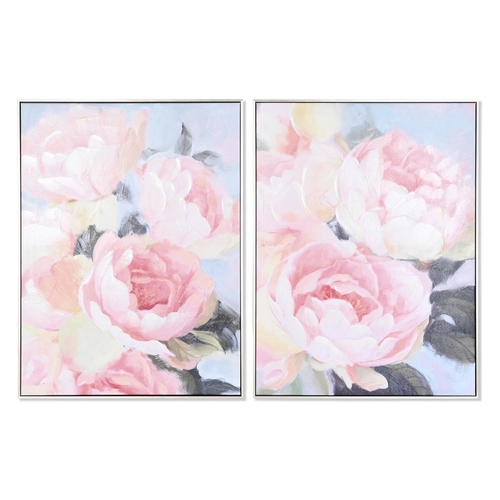 Painting DKD Home Decor 60 x 3,5 x 80 cm 60 x 3 x 80 cm Flowers