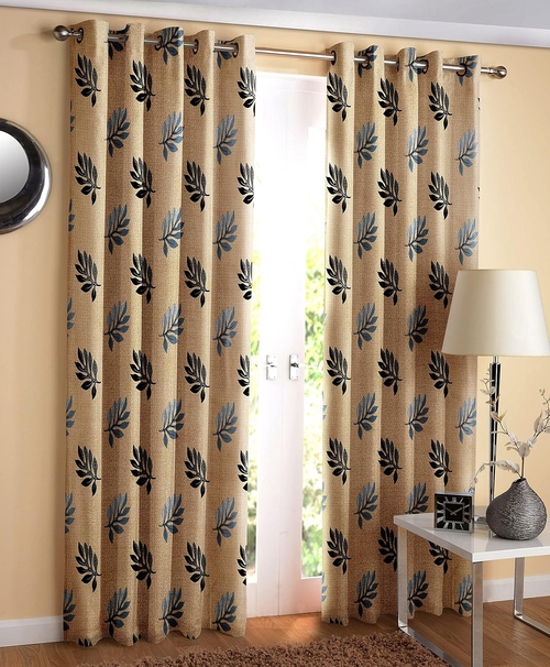 Polyester Leaf Pedate Printed Curtain for Door