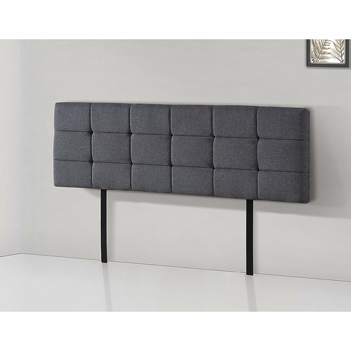 Linen Fabric King Bed Headboard Bedhead - Grey main image 1