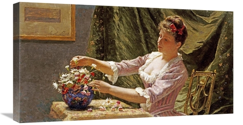 Global Gallery GCS-267863-30-142 30 in. A Young Woman Arranging Flower
