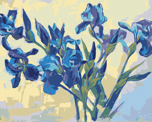 Paint by Numbers - IRISES ON A LIGHT BACKGROUND