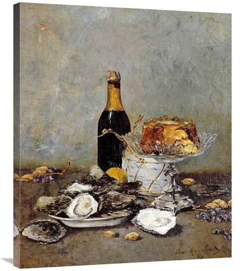 Global Gallery GCS-266907-36-142 36 in. Oysters, Cake & a Bottle o
