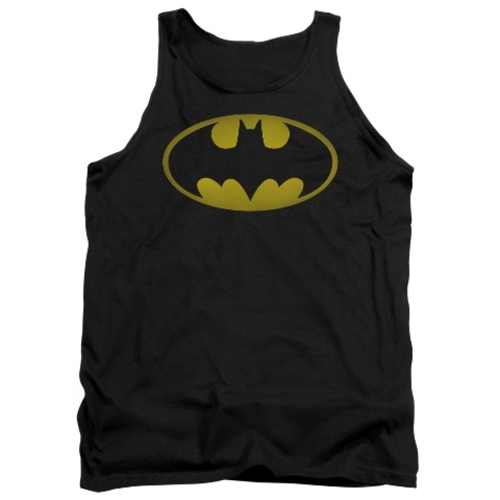 Trevco Batman-Washed Bat Logo - Adult Tank Top - Black, Extra Larg