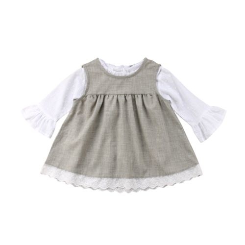 Toddler Infant Kid Baby Girl Solid Color