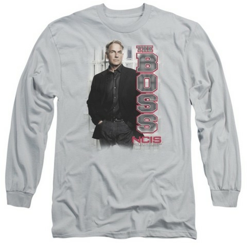 Trevco Ncis-The Boss - Long Sleeve Adult 18-1 Tee - Silver- Medium