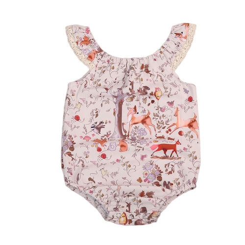 Babies Cute Animals Woods Pattern Bodysuits