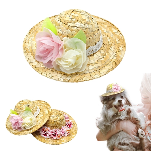 Summer Dog Cat Cap Straw Dogs Sombrero Summer Pet
