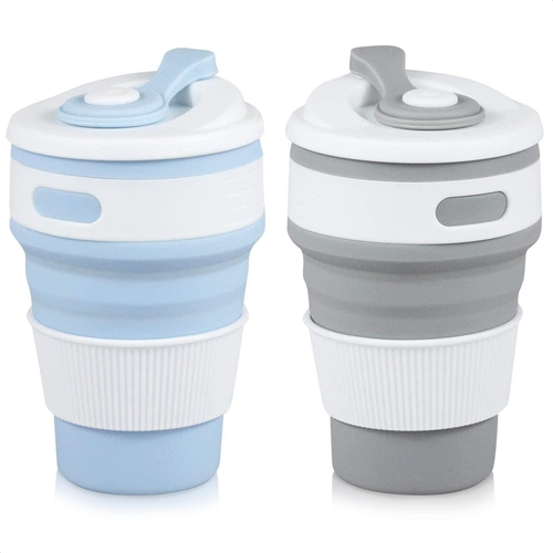 2Pcs Silicone Collapsible Travel Cup   Camping Cups Collapsible Cups