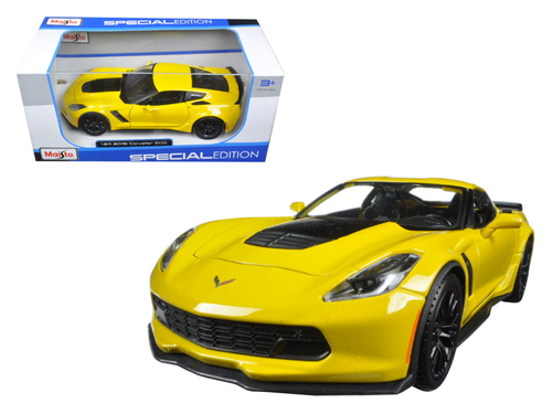  2015 Chevrolet Corvette Stingray C7 Z06 Yellow 1/24 Diecast Model Car