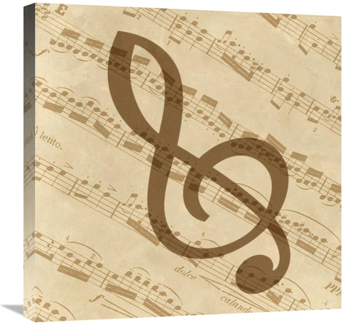 Global Gallery GCS-453949-2424-142 24 x 24 in. Music - Treble Clef Art