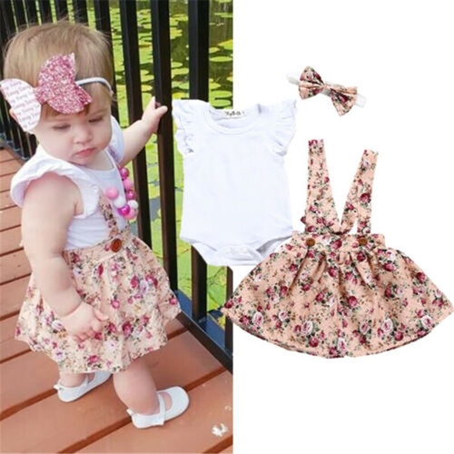 Lovely Baby Girl Clothes Sets Fly Sleeve Solid