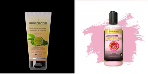 Japanese Matcha Tea Face Wash Moroccan Rose Shower Cream pack of 2