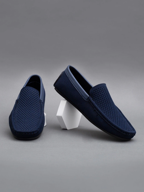 blue mesh & synthetic slip on loafers (Size-9) (Color-BLUE)