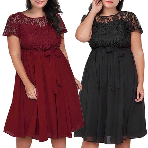  Summer Women Dress Plus Size 5XL Lace