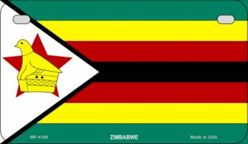 Smart Blonde MP-4180 7 x 4 in. Zimbabwe Flag Novelty Metal Motorcycle 
