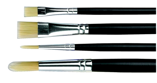 SAX 1567599 Nylon Phoenix Gold Flat Brush, Size 4 - Pack of 6