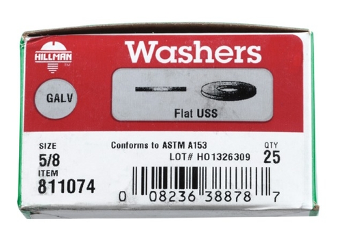 Hillman 811074 0.625 in. Uss Flat Washer