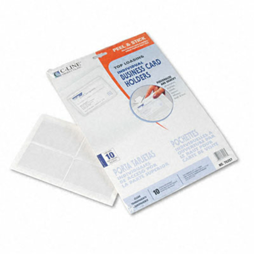 C-Line 70257 Self-Adhesive Top-Load Business Card Holders  3 1/2 x 2  
