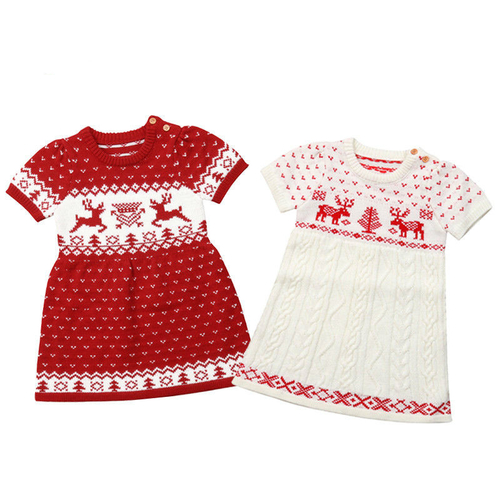 Christmas Cute Pretty Kids Baby Girls Knit Sweater