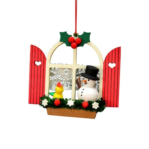 ULBR 10-0571 Christian Ulbricht Ornament - Window with Snowman