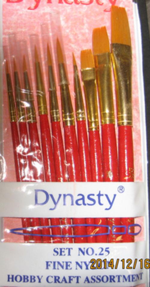 Dynasty Brush Set 25 Fine Nylon 10 Brush Set