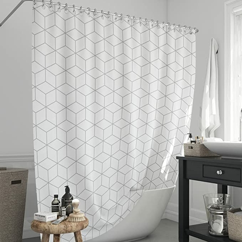 BLC - Hexagon - Geometric print - Boho Style Modern Shower Curtain