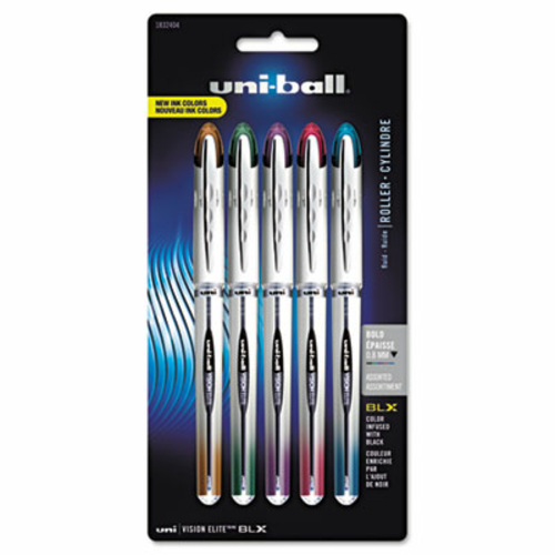 Uni-Ball 1832404 Vision Elite BLX Series Rollerball Pen  0.8 mm  Assor