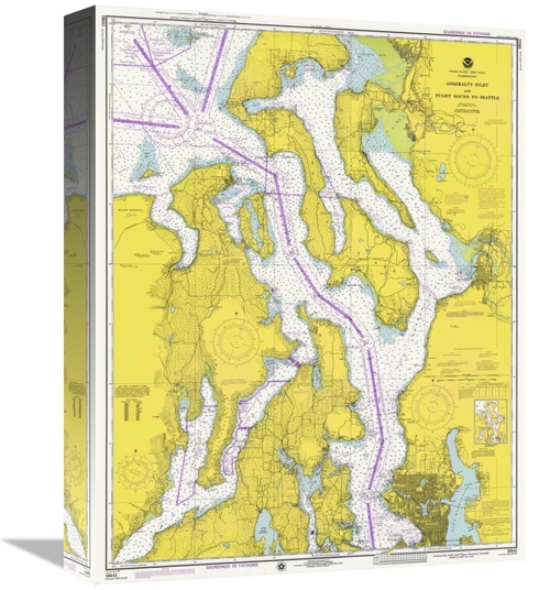 Global Gallery GCS-450528-16-142 16 in. Nautical Chart - Admiralty Inl