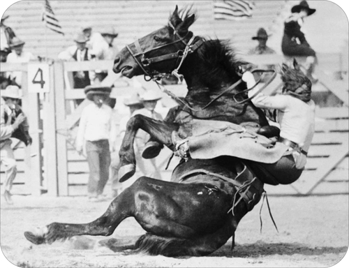 A Bronc Buster Cowgirl Mouse Pad Western Theme Old West