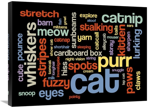 Global Gallery GCS-388305-2432-142 24 x 32 in. Cat Words 1 Art Print -