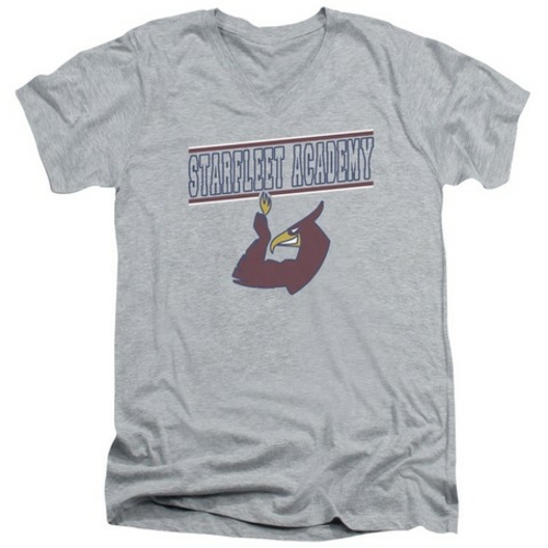 Trevco Star Trek-Phoenix - Short Sleeve Adult 30-1 V-Neck Tee - Heathe