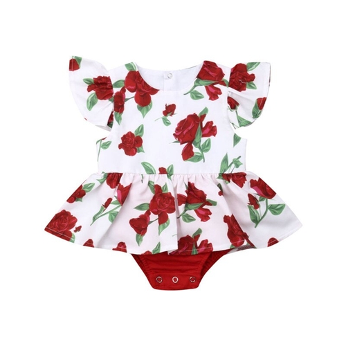 US Infant Baby Girls Casual Floral Romper Flying