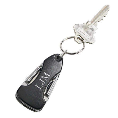 Creative Gifts 002440 3.5 in. Black Key Chain with Multi Tools & LED L