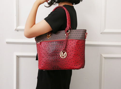 Grace Signature and Croc Embossed Tote 