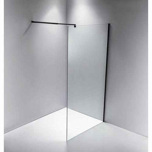110 x 200cm Frameless 10mm Safety Glass Shower Screen in Square Black