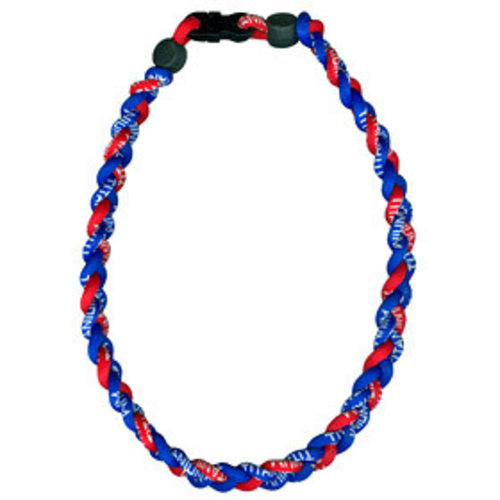 Titanium Ionic Braided Necklace Royal Blue/Red