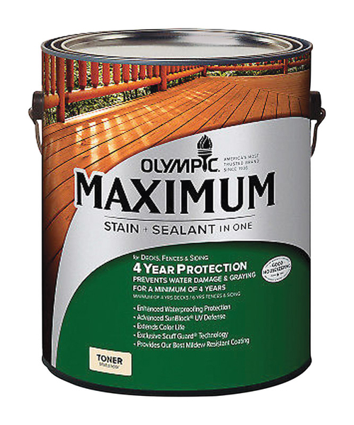 Olympic 1393362 1 gal Maximum Semi-Transparent Redwood Stain & Sealer