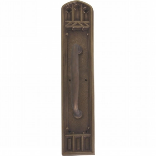 Brass Accents A04-P5841-RV7-486 Oxford Pull Plate with Colonial Reviva