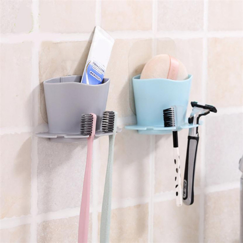 1 Set Wall Mounted Toothbrush Paste Storage Rack