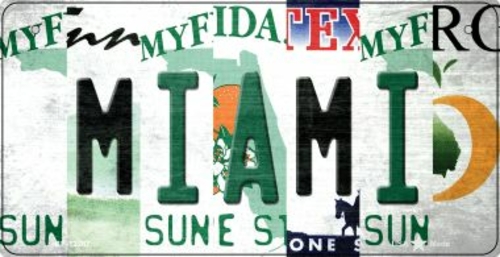 Smart Blonde BP-13287 3 x 6 in. Miami Strip Art Novelty Metal Bicycle 